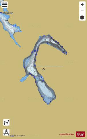 Breeches Lake depth contour Map - i-Boating App