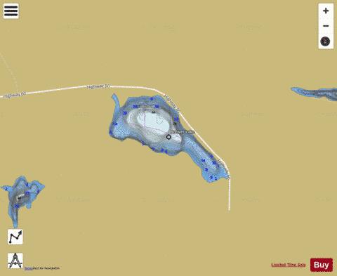 Brewer Lake depth contour Map - i-Boating App