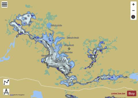 Banning Lake +  + Calm Lake depth contour Map - i-Boating App