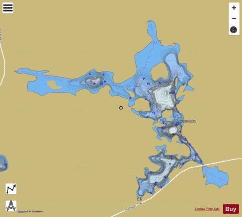 Centre Lake depth contour Map - i-Boating App
