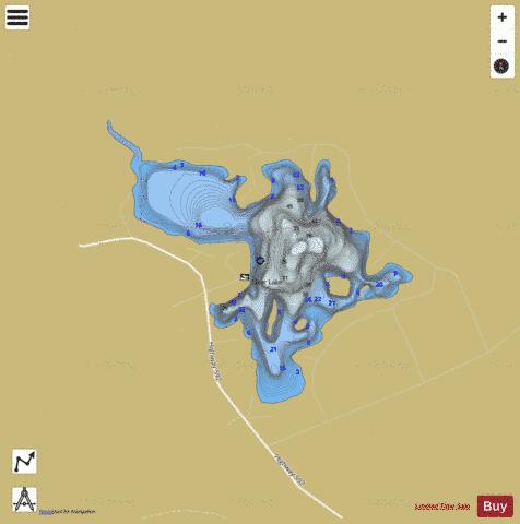 Clear Lake B depth contour Map - i-Boating App