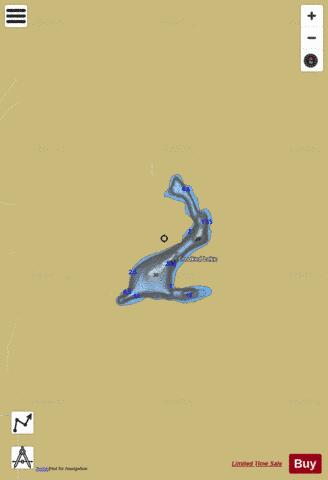 Crooked Lake B depth contour Map - i-Boating App