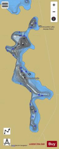 Doucette Lake depth contour Map - i-Boating App