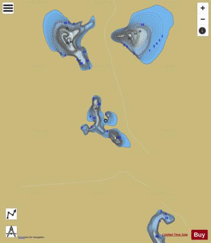 Emerald Lake Duff depth contour Map - i-Boating App