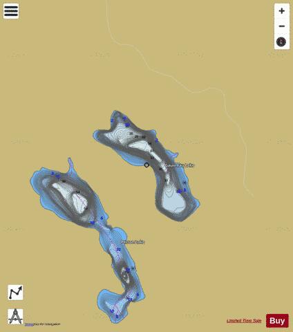 Gauvreau Lake depth contour Map - i-Boating App