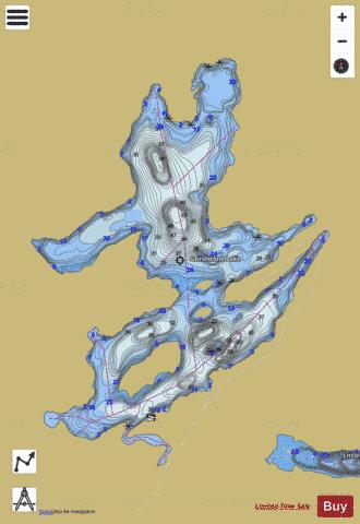 Grindstone Lake depth contour Map - i-Boating App