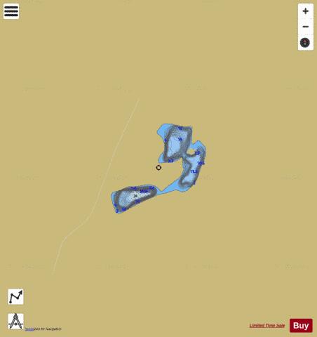Hartley Lake / Boobas Lake depth contour Map - i-Boating App
