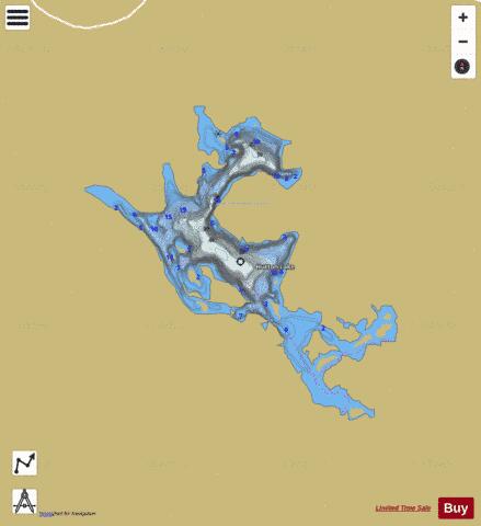 Hutton Lake depth contour Map - i-Boating App