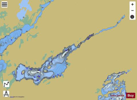 Kawashkagama depth contour Map - i-Boating App
