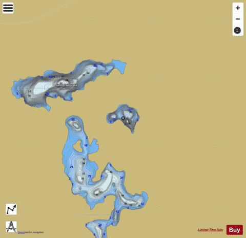 Lake No 48 Beulah depth contour Map - i-Boating App