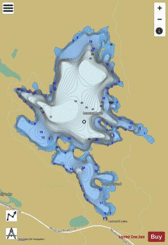 Leonard Lake depth contour Map - i-Boating App