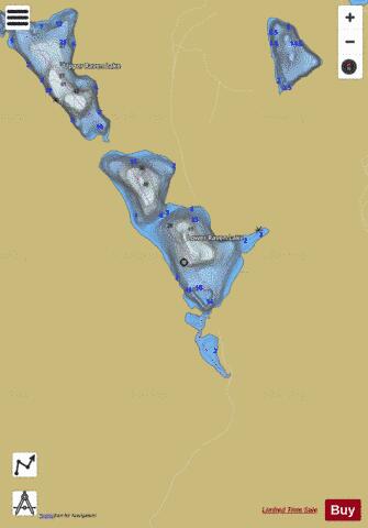 Lower Raven Lake depth contour Map - i-Boating App