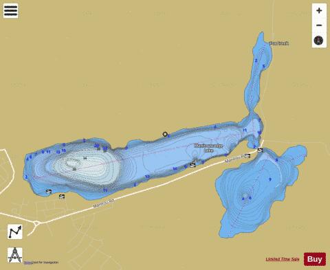 Little Manitouwadge Lake depth contour Map - i-Boating App