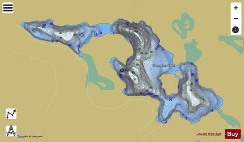 Mongoose Lake depth contour Map - i-Boating App