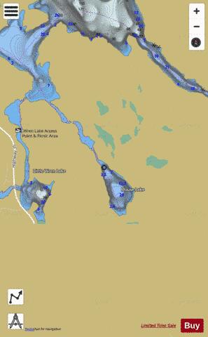 Mouse Lake depth contour Map - i-Boating App