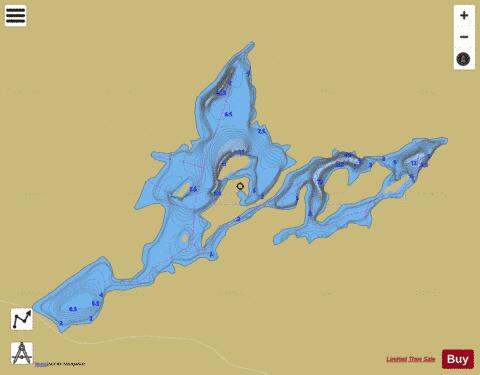 Newcombe Lake depth contour Map - i-Boating App