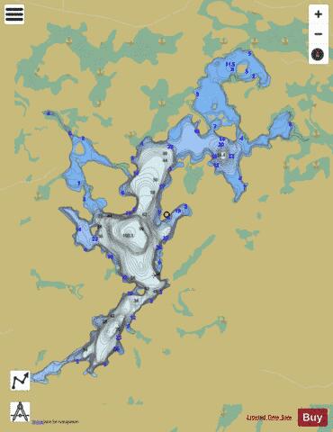 Niven Lake depth contour Map - i-Boating App