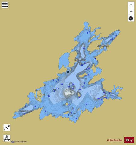 Ogoki Lake depth contour Map - i-Boating App