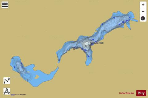 Upper One Island Lake depth contour Map - i-Boating App