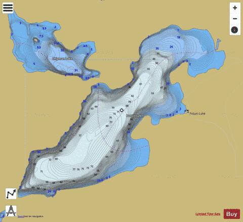 Patten Lake depth contour Map - i-Boating App