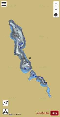Pine Lake Kenning depth contour Map - i-Boating App