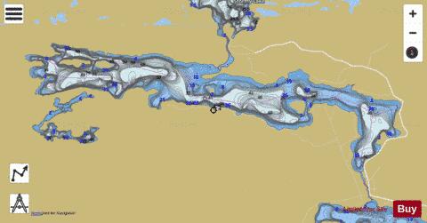 Restoule Lake depth contour Map - i-Boating App