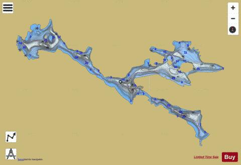 Rope Lake depth contour Map - i-Boating App