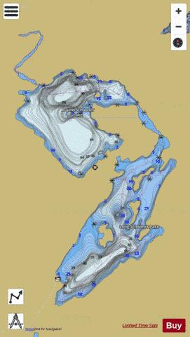 Round Schooner Lake depth contour Map - i-Boating App