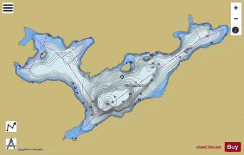 Shabomeka High depth contour Map - i-Boating App