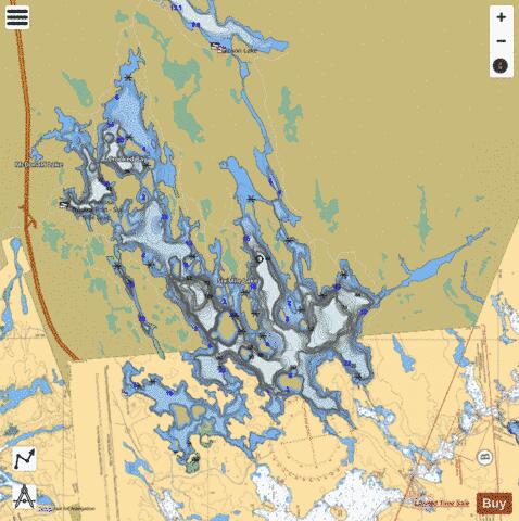 Six Mile Lake depth contour Map - i-Boating App