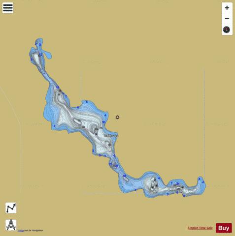 Traill Lake depth contour Map - i-Boating App