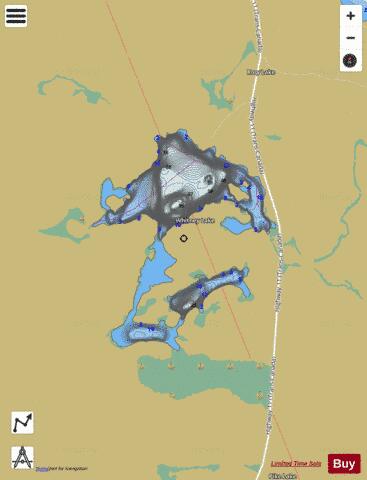 Whitney Lake depth contour Map - i-Boating App