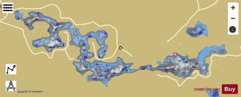 Lac Theodore + Lac St Marie depth contour Map - i-Boating App