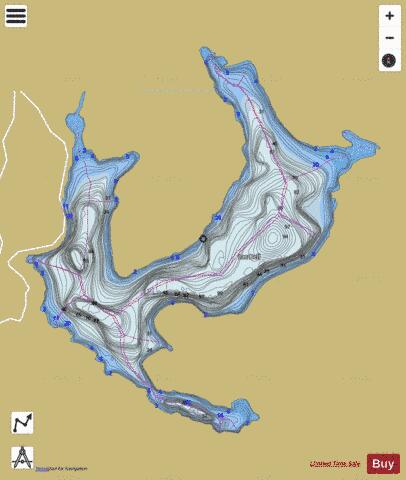 Bell Lac depth contour Map - i-Boating App