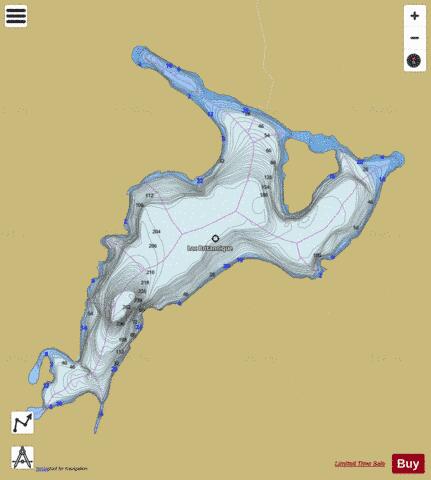 Britannique Lac depth contour Map - i-Boating App