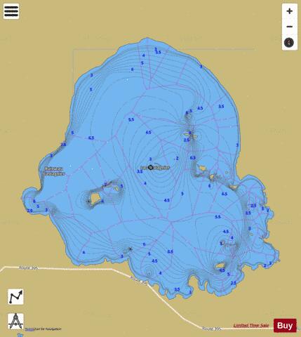 Castagnier Lac depth contour Map - i-Boating App