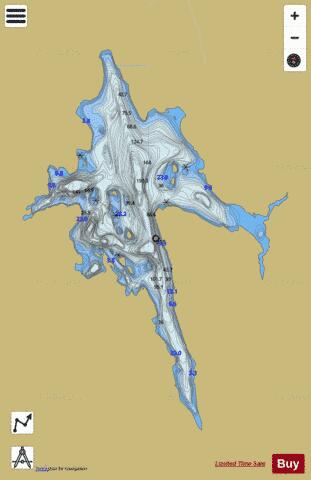 Lac Carignan / Clair depth contour Map - i-Boating App