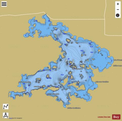 Duparquet Lac depth contour Map - i-Boating App