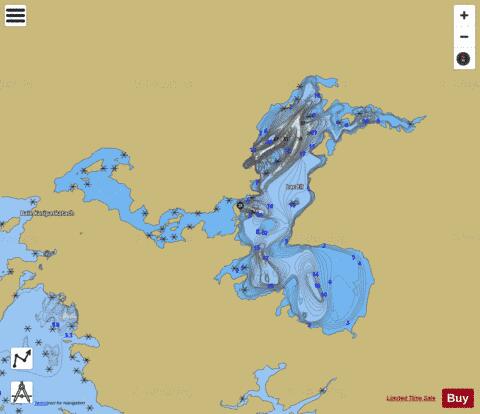 Ell Lac depth contour Map - i-Boating App