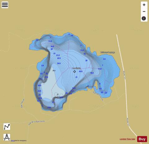 Evain Lac depth contour Map - i-Boating App