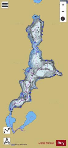 Gillies Lac depth contour Map - i-Boating App