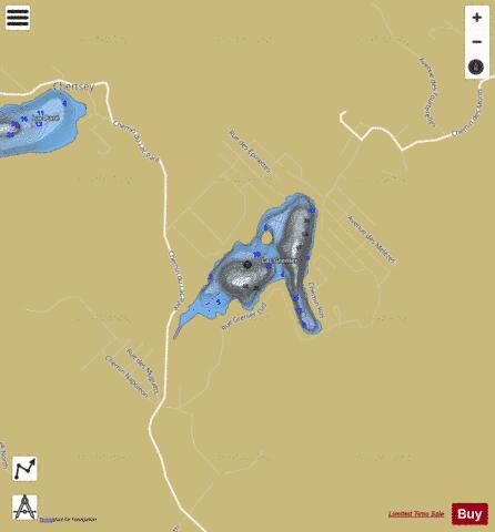 Grenier Lac / Lac Drouin depth contour Map - i-Boating App