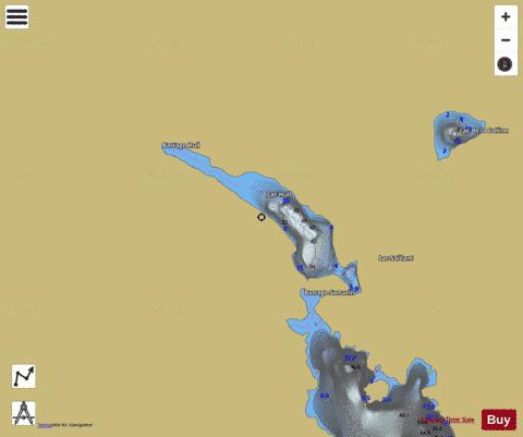 Hull Lac depth contour Map - i-Boating App