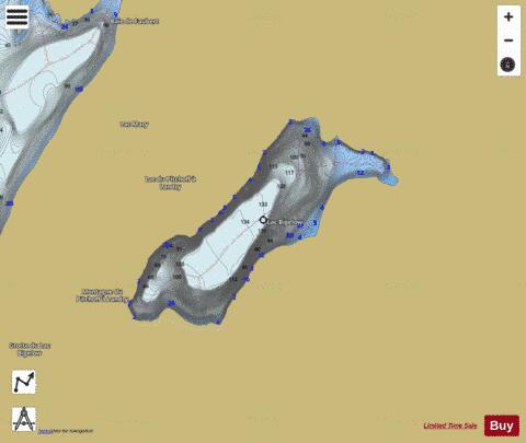 Lac Bigelow depth contour Map - i-Boating App