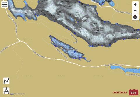 Lac Cl Ment depth contour Map - i-Boating App