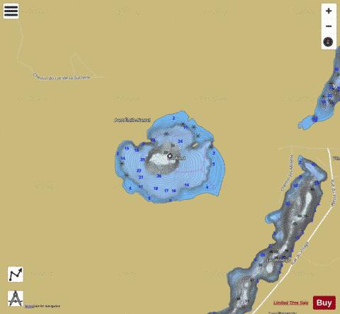 Lac Rond C depth contour Map - i-Boating App