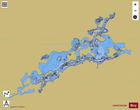 Landron Lac depth contour Map - i-Boating App