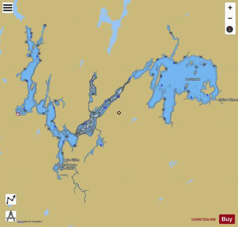 Langelier Lac depth contour Map - i-Boating App