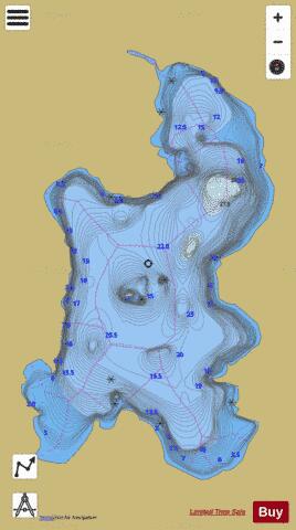 Moffatt Lac depth contour Map - i-Boating App