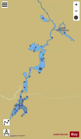 Lac Escalana depth contour Map - i-Boating App